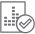 Check mark icon overlaying a paper document, symbolizing approval or completion of a task.