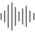 Sound wave icon displayed prominently against a black background, symbolizing audio and sound technology.